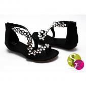 312 Flat Sandals With Silver Diamontes
